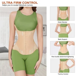 U-shaped Waist Trainer Corset Women Buttoned Shapers Breast Lifted Waist Trainer Steel Bone Slimming Women's Shapewear