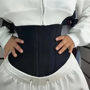 Waist Belt Zipper + Three Buckle Dual Layer Compression Hourglass Body Shaping Waist Cincher, Fitness Shapewear for Women