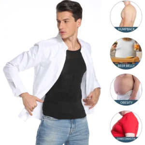Compression Shirt for Men Long Sleeve Flat Belly Slimming Undershirt Body Shaper T Shirts Workout Fitness Abs Control Shapewear