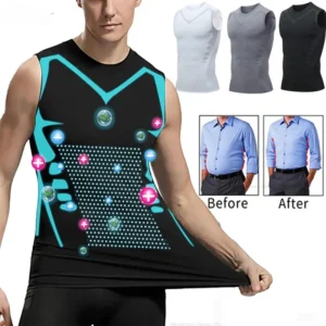Men's Slimming Vest Ionic Compression Shirt Ice-Silk Cooling Body Shaper Tank Top Tummy Control Quick-Dry Fitness Shirts